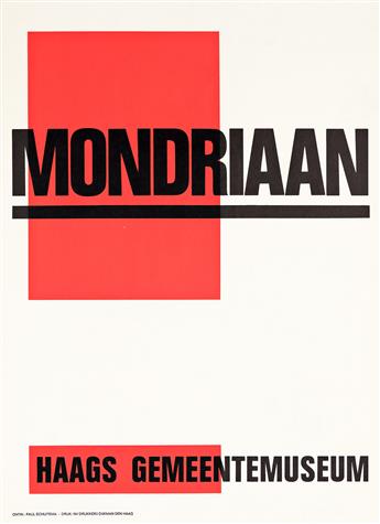 PAUL SCHUITEMA (1897-1973).  [DE ARCHITEKT] & [MONDRIAAN]. Group of 4 posters. 1972. Sizes vary.